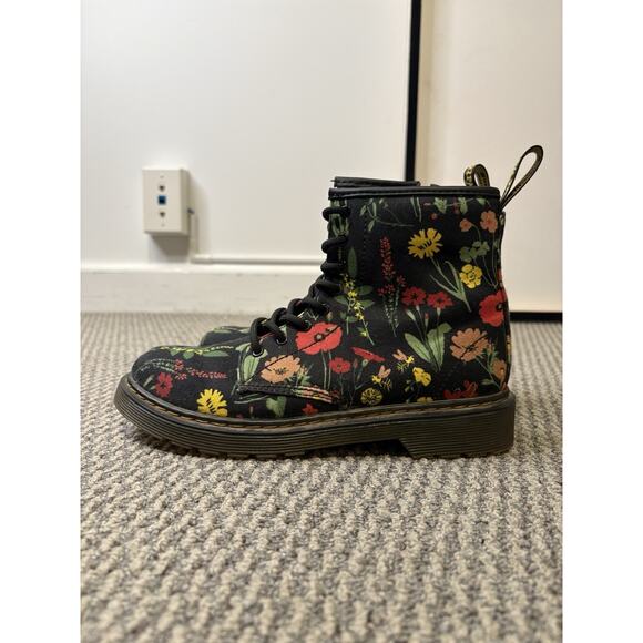 Dr. Martens Kids Girls Canvas Floral Boots Shoes Size US 4 - Picture 3 of 7